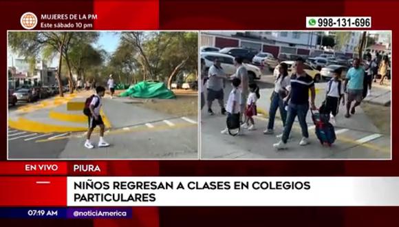 Niños regresan a clases en colegios de Piura y Chiclayo. (Foto: América Noticias)