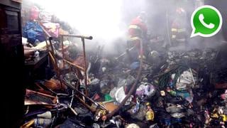 WhatsApp: incendio consumió casa-depósito en Surco [FOTOS]