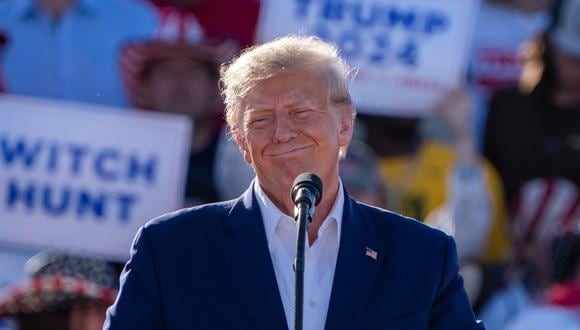 El expresidente de los Estados Unidos, Donald Trump, habla durante un mitin de la campaña electoral de 2024 en Waco, Texas, el 25 de marzo de 2023. (Foto de SUZANNE CORDEIRO / AFP)