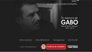 Colombia: Web de la Presidencia se enluta por muerte de Gabo