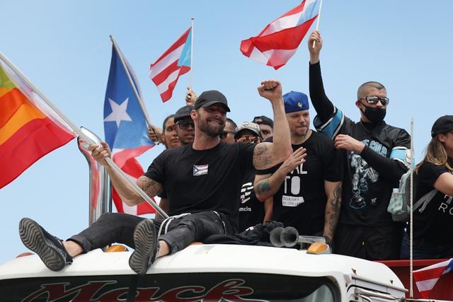 Ricky Martin y Bad Bunny vuelven a encabezar protestas contra Roselló en Puerto Rico. Foto: AFP