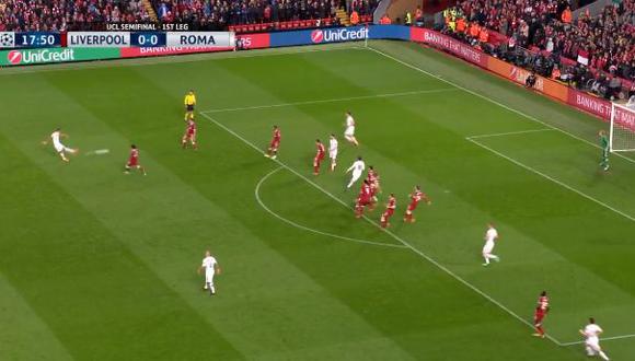 Liverpool vs. Roma: Kolarov y el remate al palo que asustó a Anfield Road | VIDEO