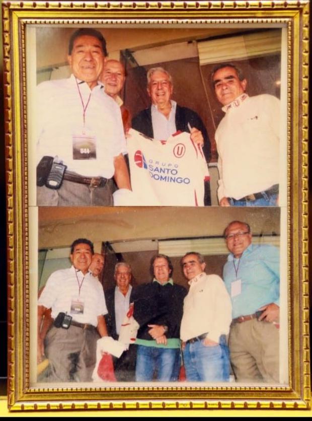 En la imagen, el dr. Jorge Alva, Gino Pinasco, Mario Vargas Llosa, Luis Llosa y Jaime León Pallete. FOTO: Familia Alva.