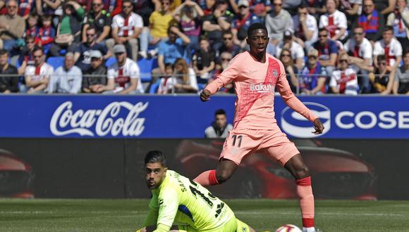 Barcelona vs. Huesca: Dembélé quedó solo para el gol pero falló de manera increíble el 1-0. (Foto: AP)