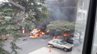 San Isidro: impactantes imágenes del incendio cerca de Av. Aramburú