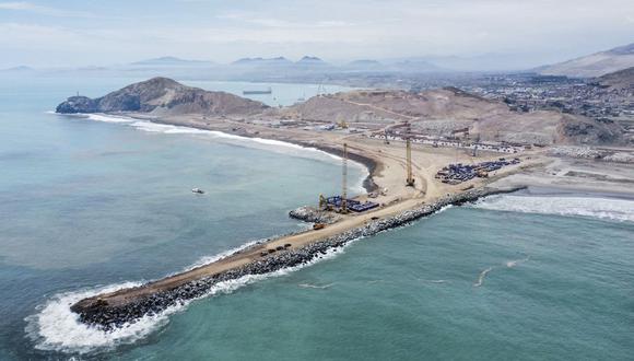 El megapuerto de Chancay se construye en la costa central de Perú. (Foto: Andina)