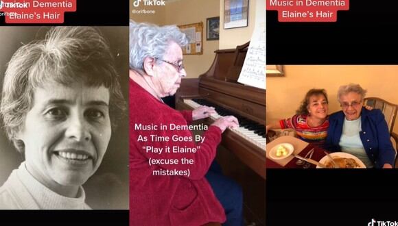 Elaine solo tiene un ligero contacto con la realidad cuando toca el piano. (Foto: @orifbone/TikTok)