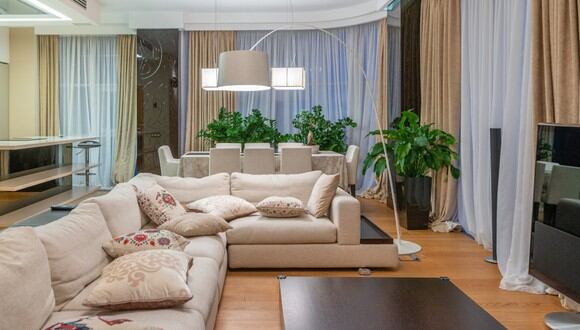 Una cómoda casa con planta ligera y una lámpara. (Imagen: Max Vakhtbovych / Pexels)