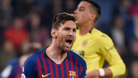 Lionel Messi marcó el tercer gol del Barcelona, que terminó empatando 4-4 en el campo del Villarreal. (Foto: AFP)