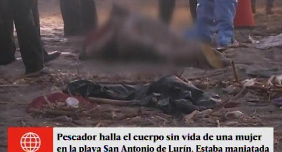 Cadáver de mujer fue hallado en la playa San Antonio de Lurín. (Foto: captura)