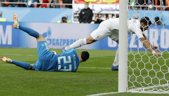 Uruguay vs. Egipto: Cavani y Suárez no pudieron batir al portero El Shenawy en el Mundial Rusia 2018. (Foto: AFP)