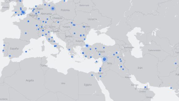 Facebook: mapa muestra las transmisiones en vivo desde Turquía