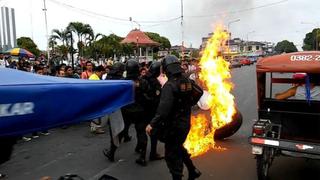 Iquitos: universitarios protestan en sede del Poder Judicial