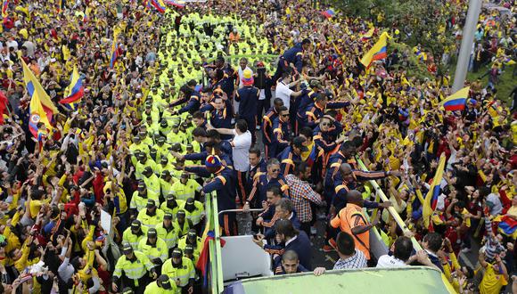 La selección de Colombia llegó a Bogotá tras Brasil 2014