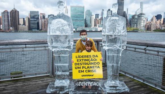 Greenpeace ha buscado destacar los “deliberados fracasos” de Trump y Bolsonaro a la hora de actuar para proteger el medioambiente. (Foto: EFE/ Tracie Williams/Greenpeace)