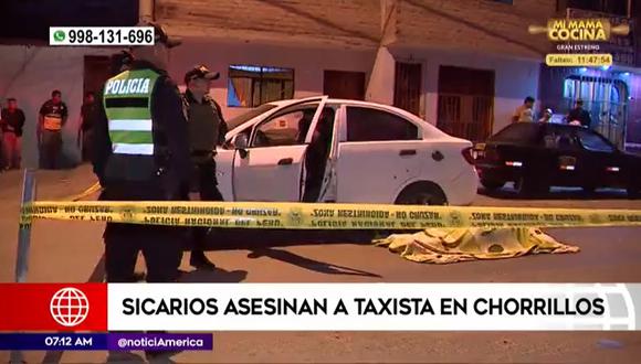 Taxista fue asesinado en Chorrillos (foto: captura América Televisión)