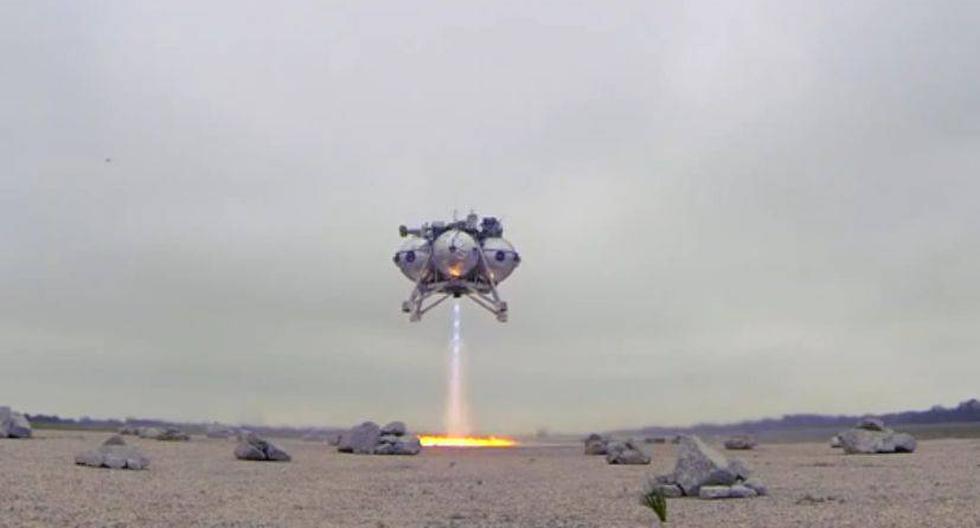 El módulo de aterrizaje Morpheus descendiendo. (Captura: NASA)