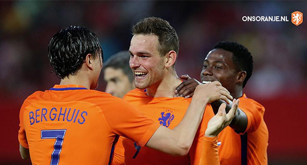 Austria no pudo con Holanda en un partido amistoso de preparación para la Eurocopa de Francia celebrado en el estadio Ernst Happel de Viena. (Foto: KNVB)
