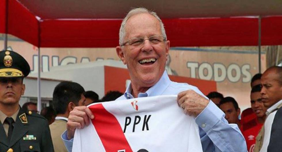 PPK celebró triunfo de Perú. (Foto: Andina)