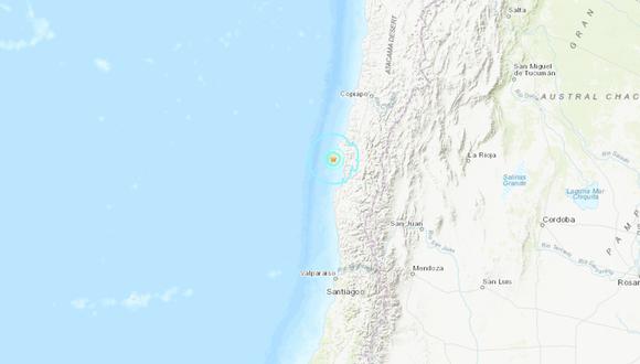 El sismo se sintió en las costas chilenas. (Foto: USGS)