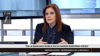 Mercedes Araoz: "Al presidente Vizcarra lo seguiré apoyando en lo que vea positivo"