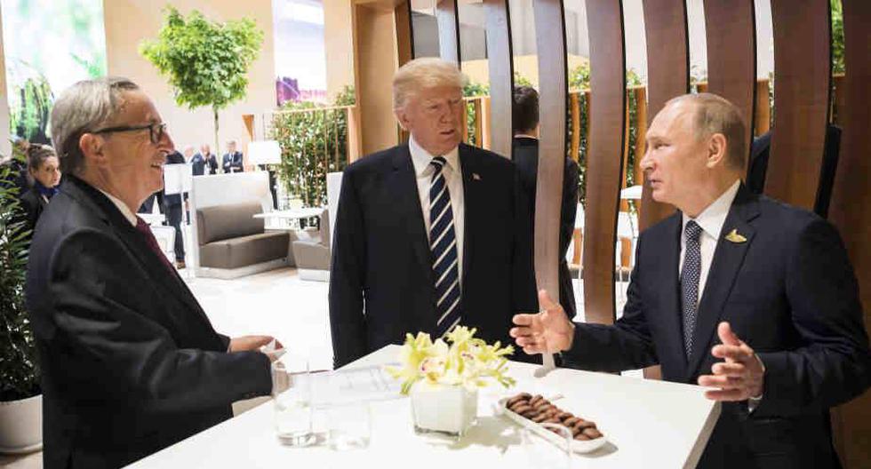 Donald Trump y Vladimir Putin en su primer y único encuentro en el G20 de julio de 2017. (Foto: Getty Images)