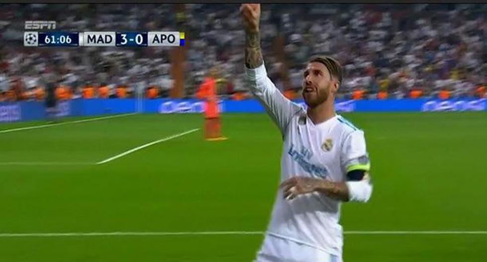Sergio Ramos anotó el tercer gol del Real Madrid en la victoria sobre el Apoel por la Champions League. (Video: Youtube)
