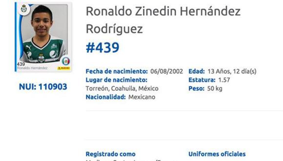 Se llama Ronaldo Zinedin y es promesa del fútbol mexicano