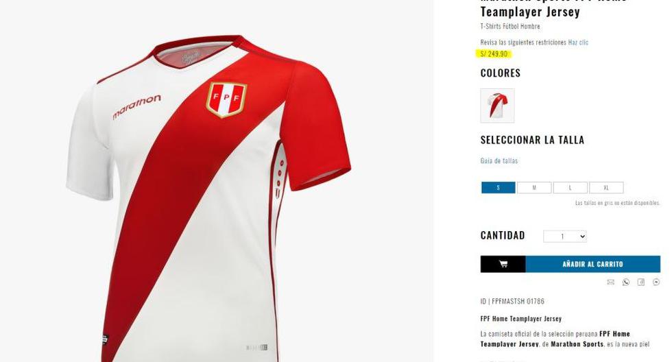 La nueva camiseta de la Selección Peruana ya tiene precio (Foto: Captura).