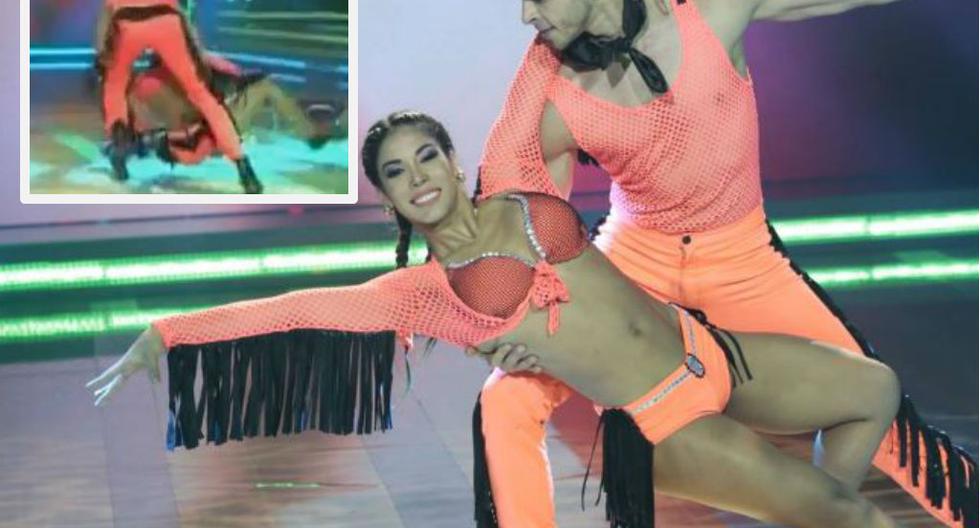 En la reciente edición de El Gran Show, la modelo sufrió una caída en la pista de baile.  (Video: América Televisión)