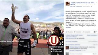 Universitario: José Carvallo se despidió del club en Facebook