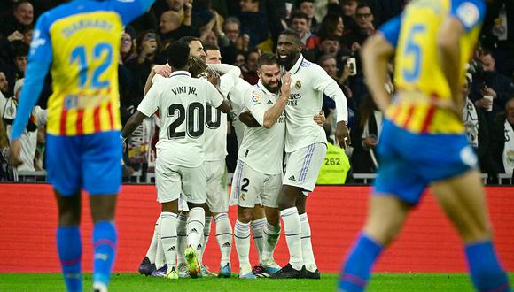 Dos goles en menos de cinco minutos sacan de apuros a los pupilos de Ancelotti frente a Valencia | Foto: AFP