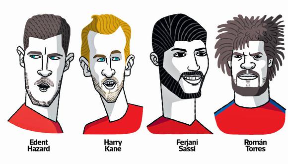 En el Grupo G de Rusia 2018 aparecen como favoritos la Bélgica de Hazard y la Inglaterra de Kane. (Ilustración: El Comercio)
