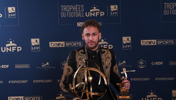 Neymar, quien no juega por lesión desde el 25 de febrero, fue elegido como el mejor futbolista del balompié francés por el sindicato de futbolistas de la Ligue 1. (Foto: AFP)