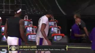 Lakers vence por 28 puntos al descanso, la segunda diferencia más grande en la historia de las NBA Finals