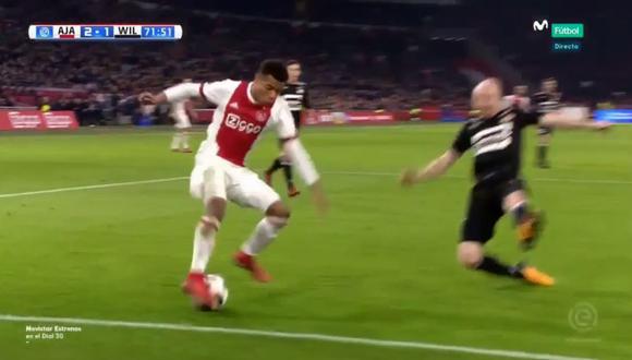 David Neres realizó una espectacular jugada para el segundo gol del Ajax. (Foto: captura de YouTube)