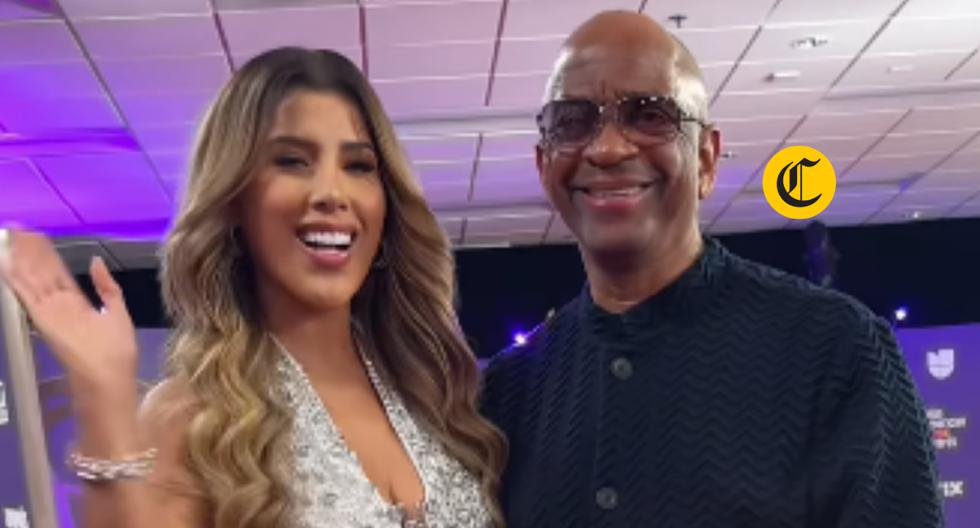 Yahaira Plasencia shines with Sergio George on the red carpet at the Latin American Music Awards 2024