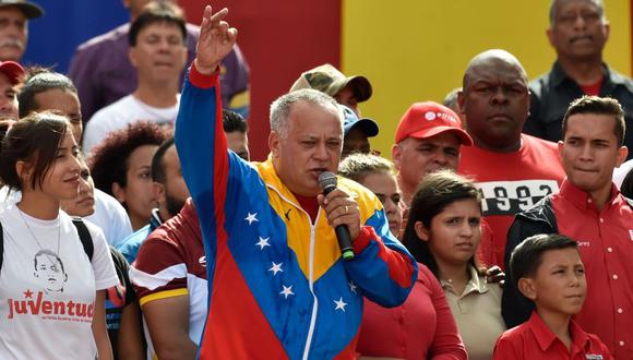 Diosdado Cabello advierte que Justicia va a "actuar" si la oposición se "pasa de la raya". (AFP)