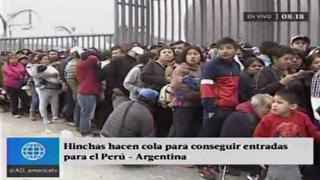 Perú vs. Argentina: cientos hacen cola para comprar entradas