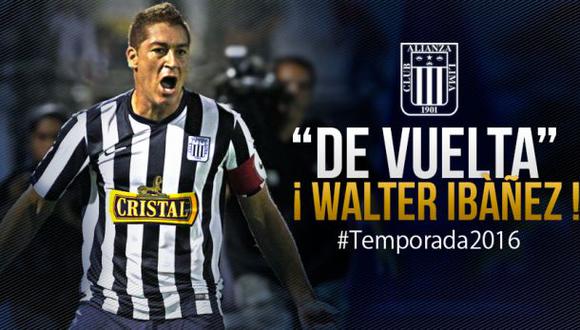 Alianza Lima: Walter Ibáñez regresa a La Victoria para el 2016