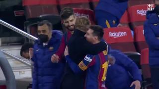 El abrazo de Lionel Messi y Ronald Koeman tras clasificar a la final de la Copa del Rey | VIDEO