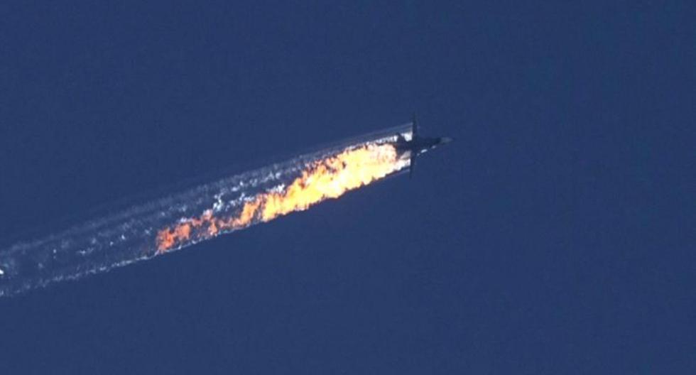 Avión ruso derribado. (Foto: EFE/Haberturk Tv Channel )