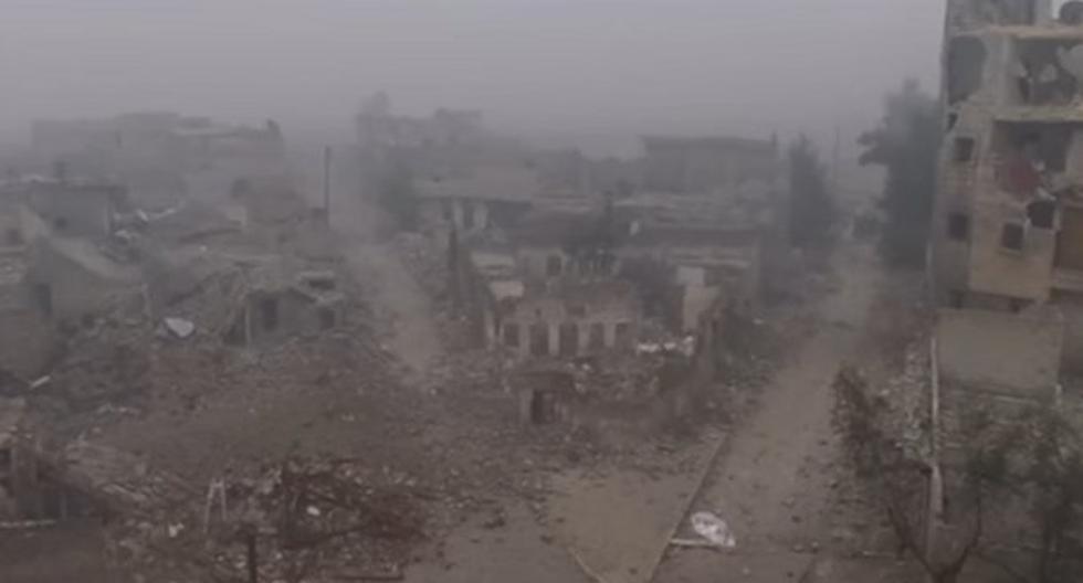 El este de la destrozada ciudad siria a vista de drone. (Foto: Captura YouTube)