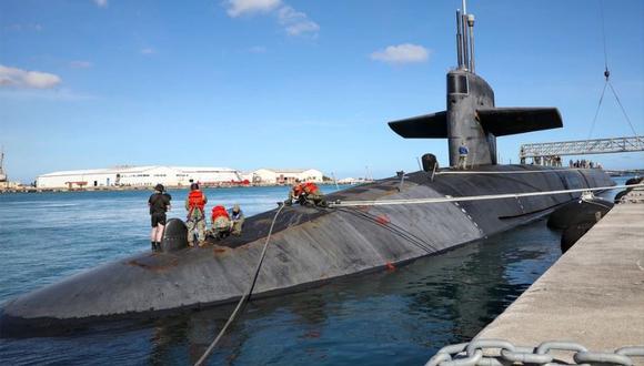 El sumbarino nuclear de Estados Unidos USS Nevada está en Guam. (US NAVY).