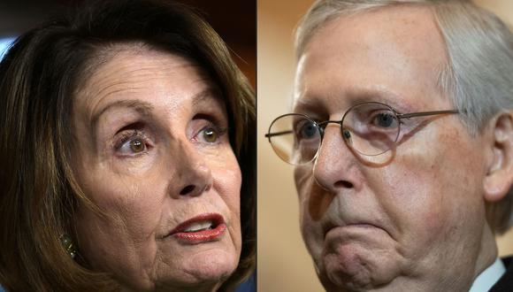 Nancy Pelosi y Mitch McConnell.
(AFP / Eric BARADAT Y SAUL LOEB).