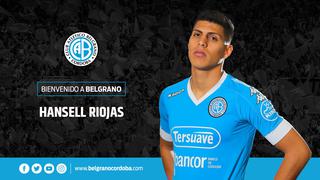 Hansell Riojas fue confirmado como nuevo futbolista de Belgrano de Córdoba