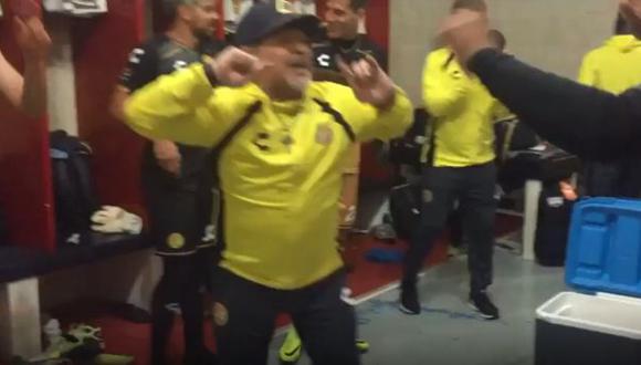 Maradona festejó bailando clasificación de Dorados a las semifinales del Ascenso MX | VIDEO. (Foto: Captura de video)