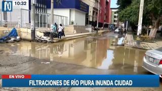Filtraciones de río Piura inunda varios sectores de la ciudad | VIDEO