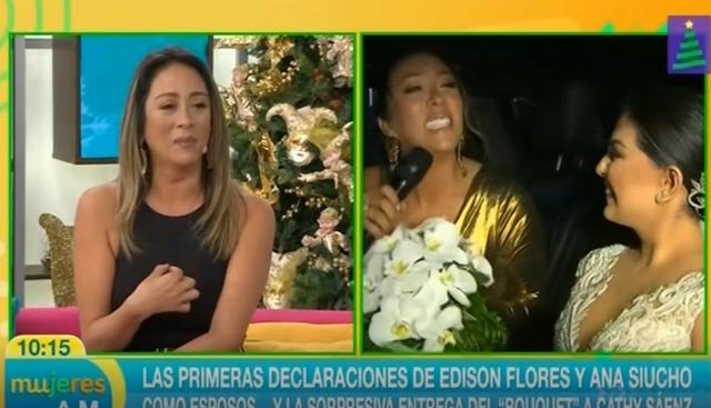 Cathy Sáenz rompe en llanto por ataques recibidos en redes sociales por su desempeño en la boda de Edison flores (Foto: captura video)