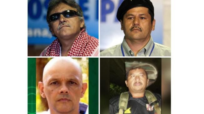 'Jesús Santrich', alias Romaña, 'El Paisa' and 'Gentil Duarte', the dead FARC dissident leaders.